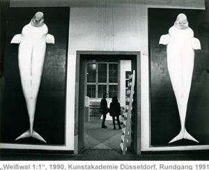 Annette von der Bey, Weißwal 1:1, Rundgang Kunstakademie Düsseldorf 1991