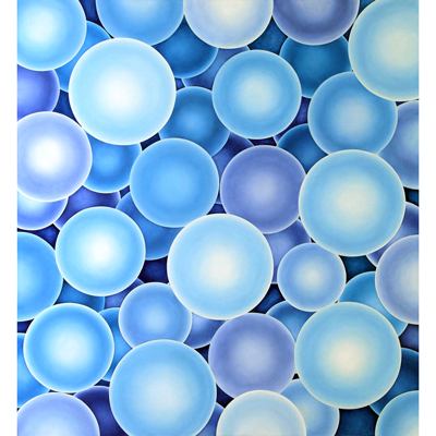 Annette von der Bey, balls in blue